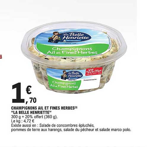 champignons ail et fines herbes "la belle henriette"