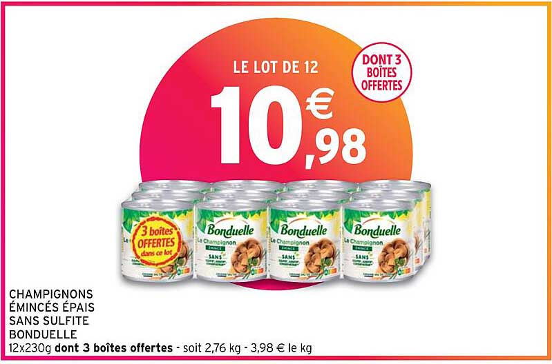 champignons émincés épais sans sulfite bonduelle