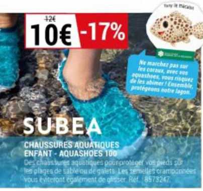 chaussures aquatiques enfant - aquashoes 100 subea