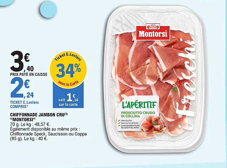 Chiffonnade Jambon Cru "montorsi"