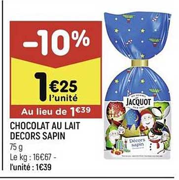 chocolat au lait décors sapin