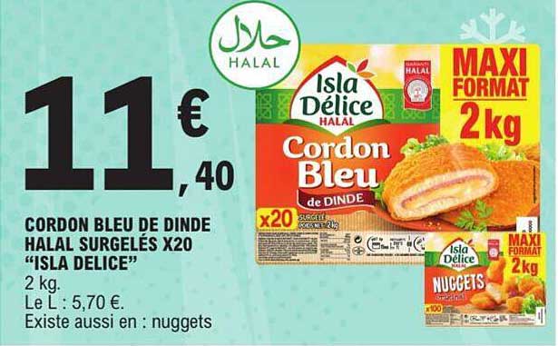 cordon bleu de dinde halal surgelés x20 "sila delice"