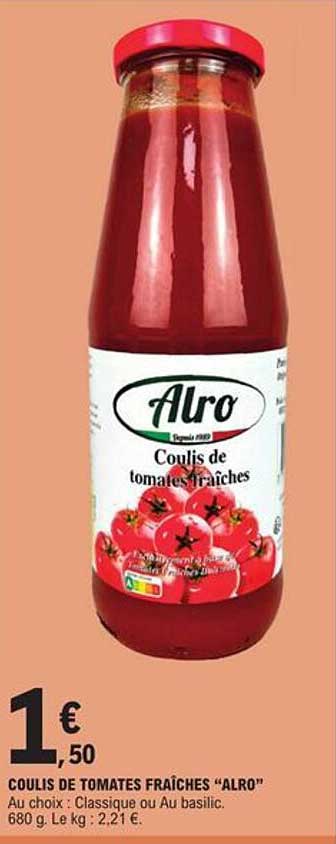 Coulis De Tomates Fraîches "alro"