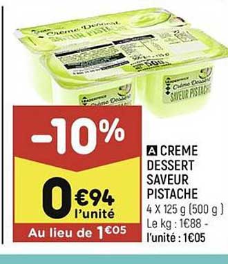 Crème Dessert Saveur Pistache