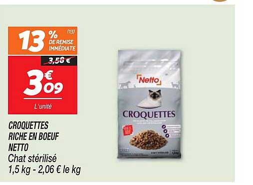 croquettes riche en bœuf netto