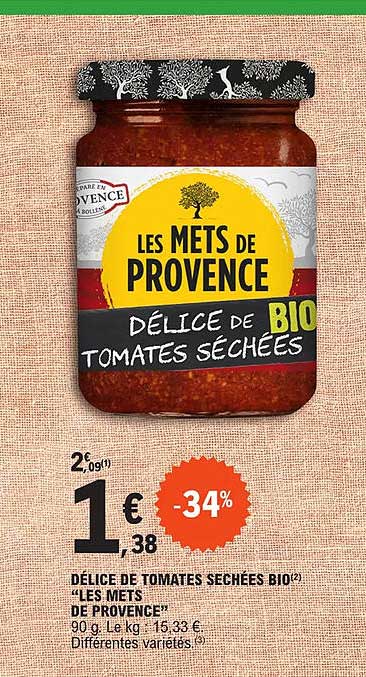 délice de tomates séchées bio "les mets de provence"