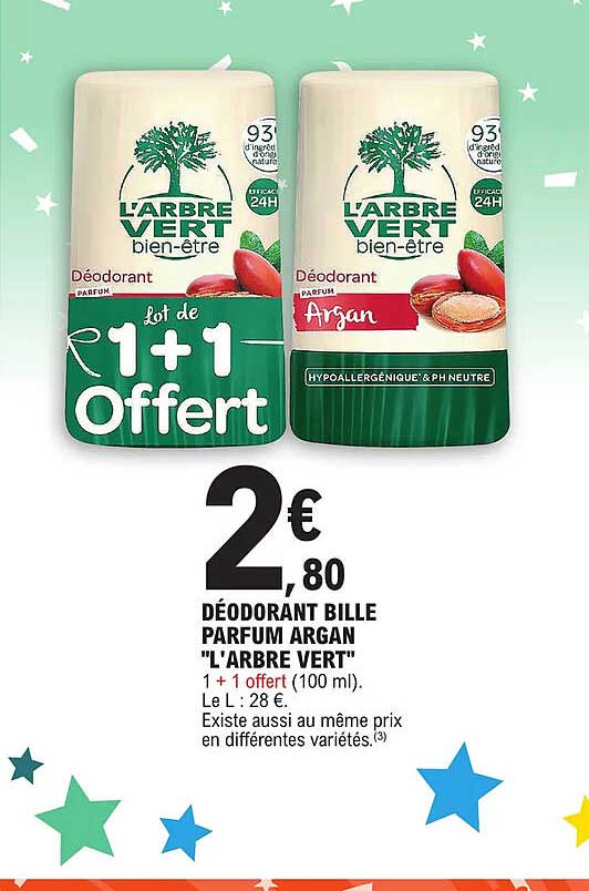 déodorant bille parfum argan "l'arbre vert"