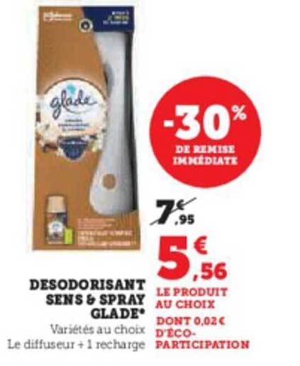 désodorisant sens & spray glade