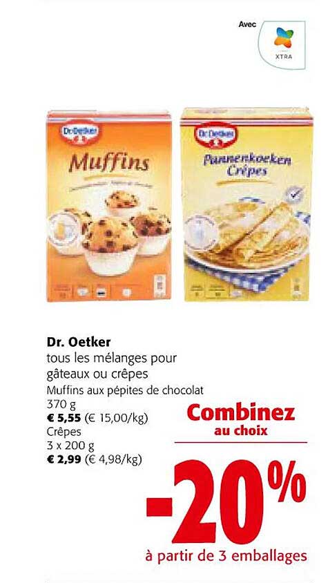 dr. oetker muffins aux pépites de chocolat