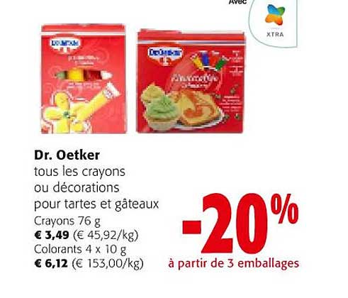 dr. oetker tous les crayons ou décorations pour tartes et gâteaux crayons
