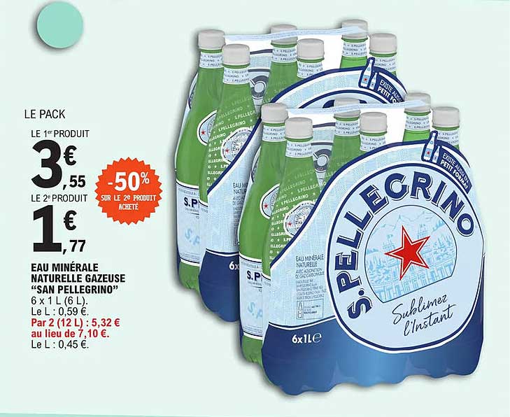 eau minérale naturelle gazeuse "san pellegrino"