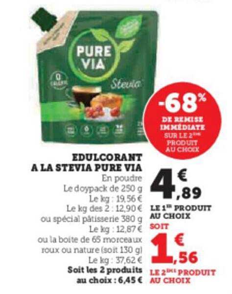 édulcorant à la stevia pure via