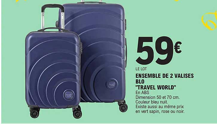 ensemble de 2 valises blo "travel world"