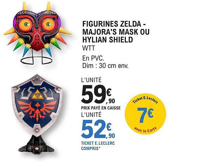 figurines zelda - majora's mask ou hylian shield