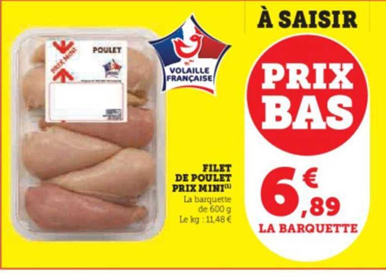 filet de poulet prix mini
