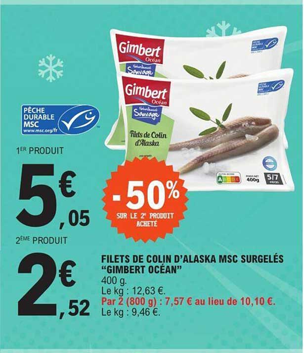 filets de colin d'alaska msc surgelés "gimbert océan"