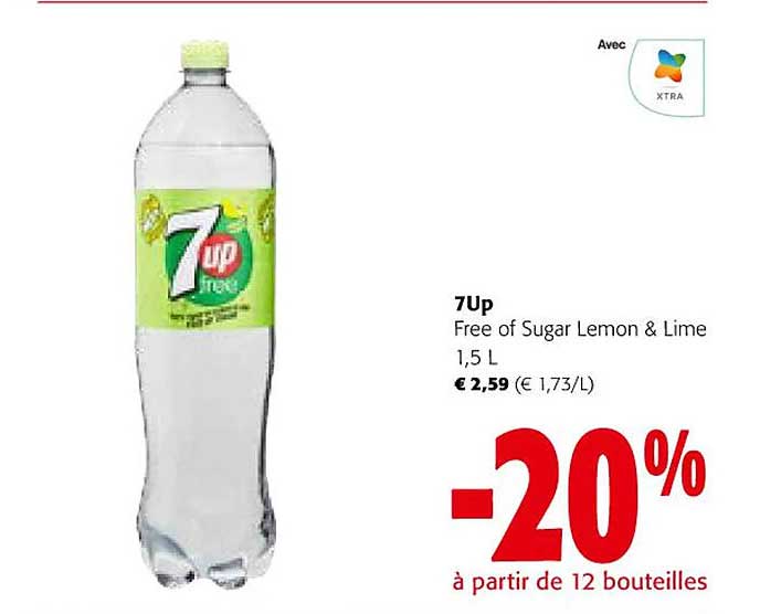 free of sugar lemon & lime 7up