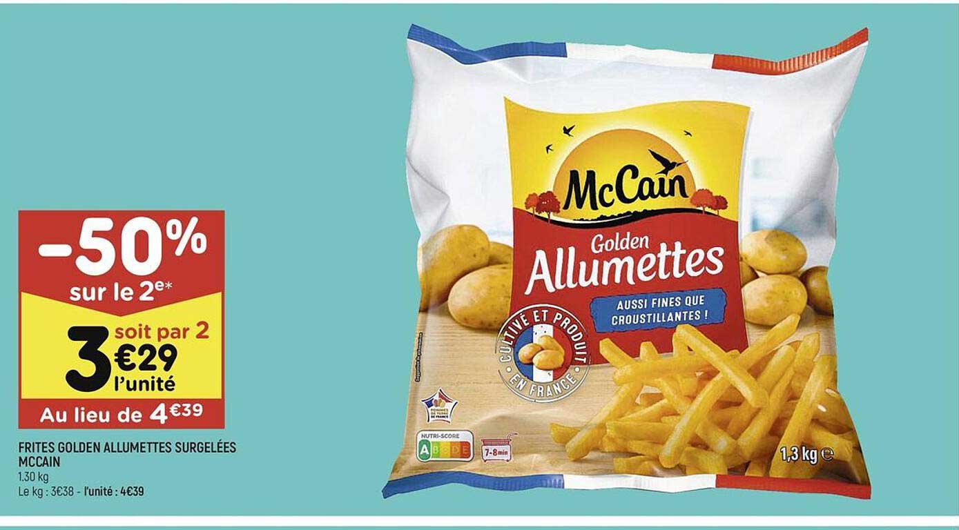frites golden allumettes surgelées mc cain