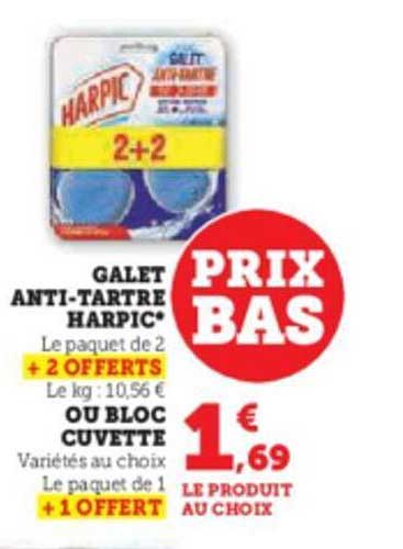 galet anti-tartre harpic ou bloc cuvette