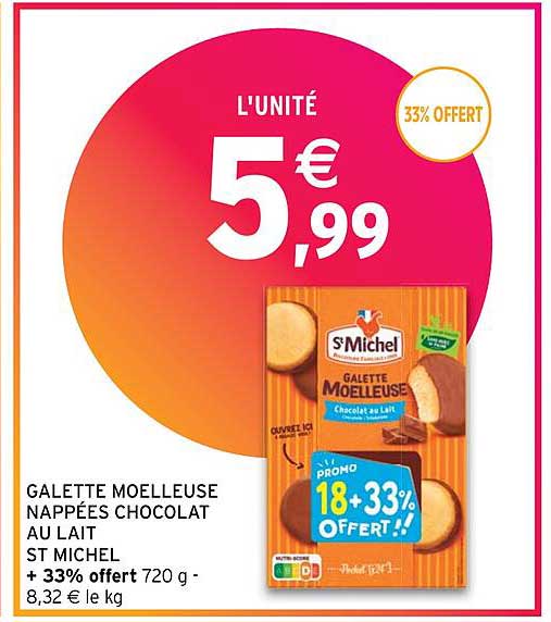 galette moelleuse nappées chocolat au lait st michel