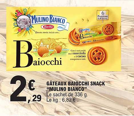 gâteaux baiocchi snack "mulino bianco"