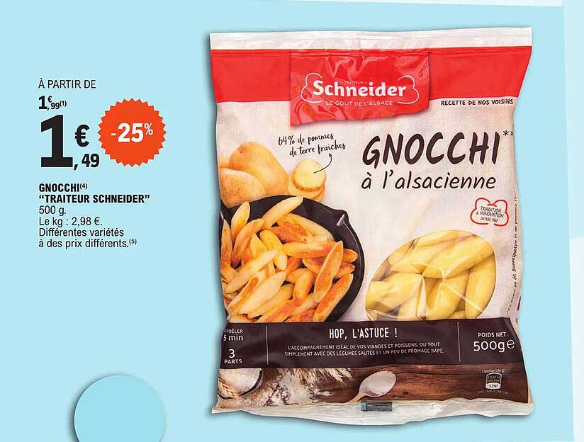 Gnocchi "traiteur Schneider"