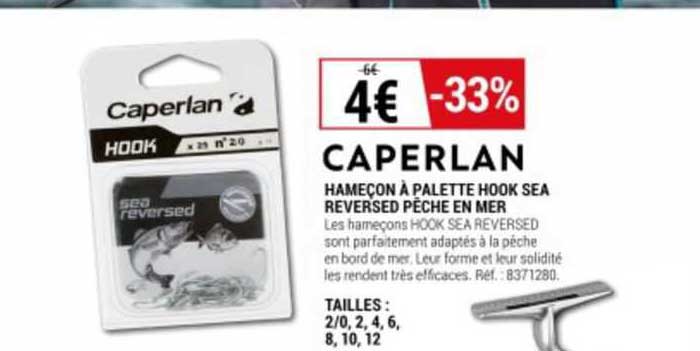 hameçon à palette hook sea reversed pêche en mer caperlan