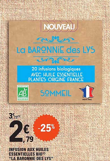 infusion aux huiles essentielles bio "la baronne des lys"