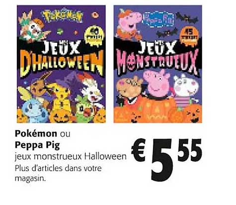 jeux monstrueux halloween pokémon ou peppa pig