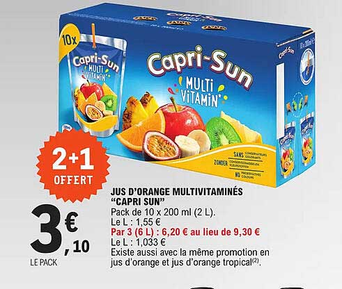 Jus D'orange Multivitaminés "capri Sun"