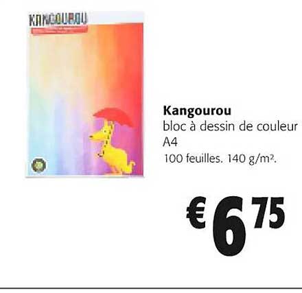kangourou bloc à dessin de couleur