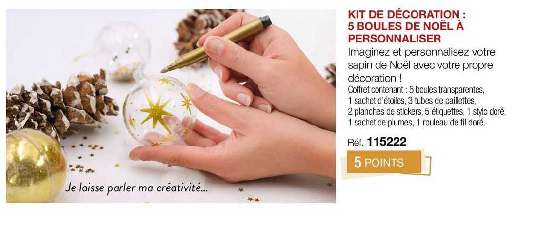 kit de décoration : 5 boules de noël à personnaliser