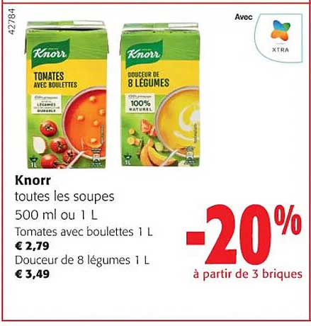 knorr toutes les soupes ou douceur de 8 légumes