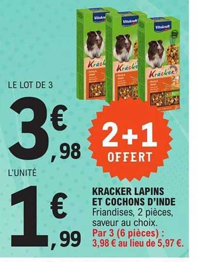 kracker lapins et cochons d'inde