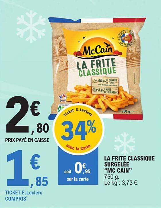 la frite classique surgelée "mc cain"