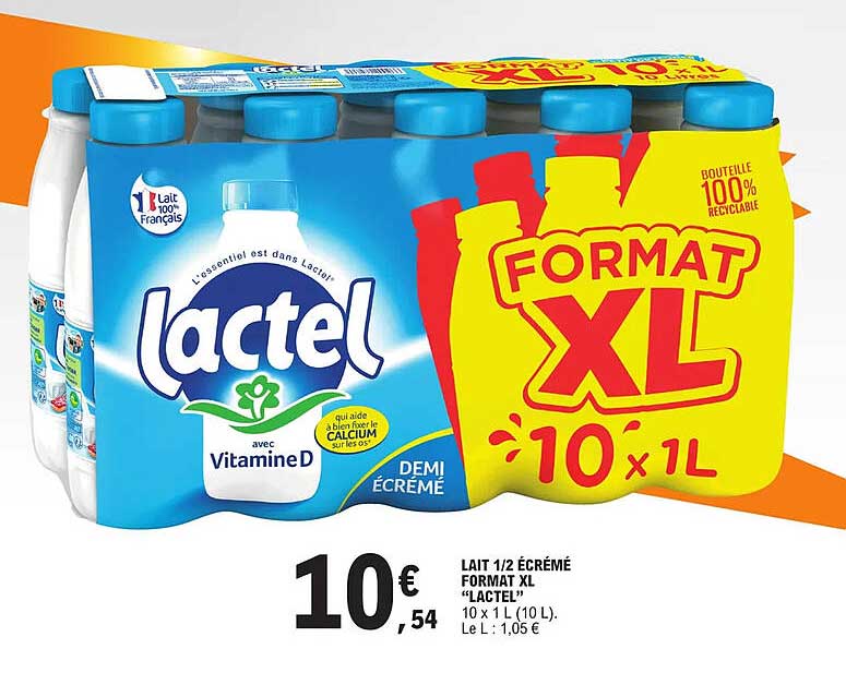 lait ½ écrémé format XL "lactel"