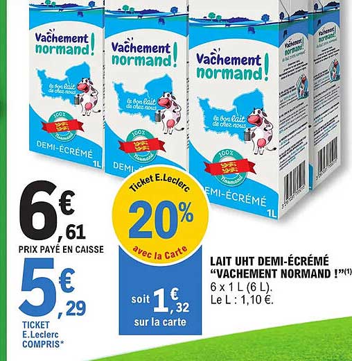 lait uht demi-écrémé "vachement normand !"