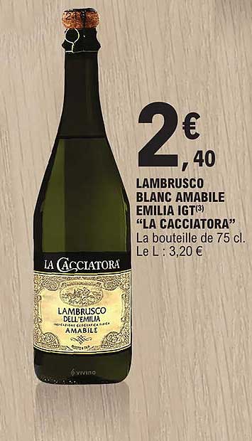 lambrusco blanc amabile emilia igt "la cacciatora"