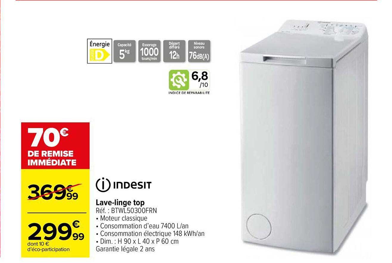 lave-linge top indesit