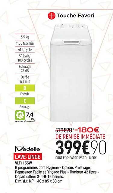 lave-linge vedette