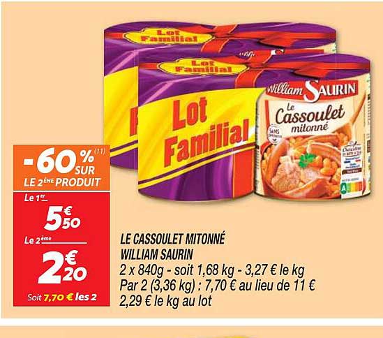 le cassoulet mitonné william saurin