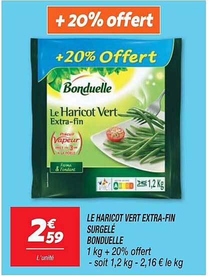 le haricot vert extra-fin surgelé bonduelle