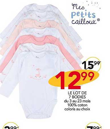 le lot de 7 bodies mes petits cailloux