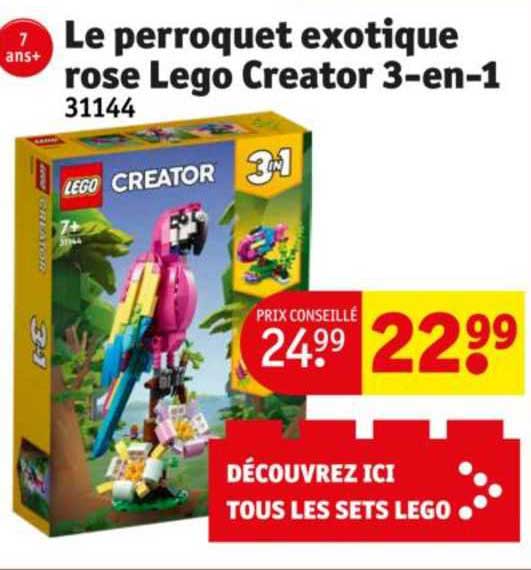 le perroquet exotique rose lego creator 3-en-1