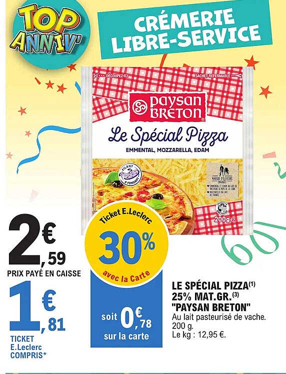 le spécial pizza 25% mat. gr. "paysan breton"