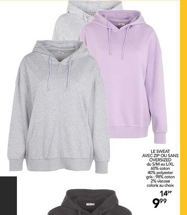 Le Sweat Avec Zip Ou Sans Oversized