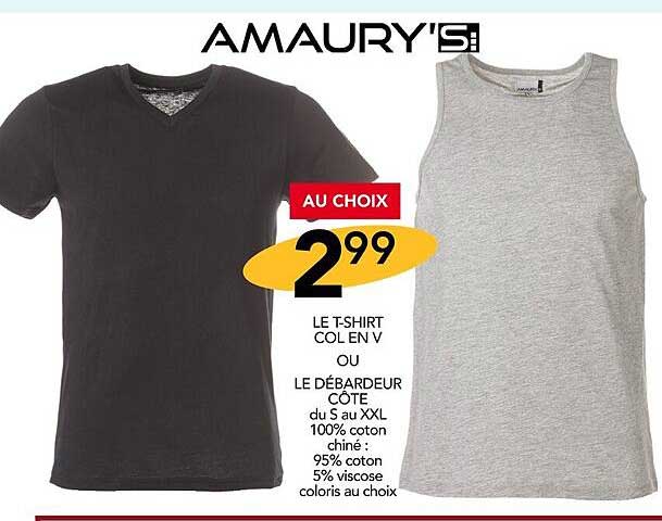 le t-shirt col en v ou le débardeur côte