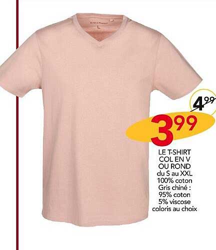 le t-shirt col en v ou rond