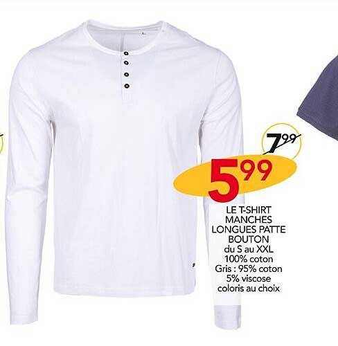 le t-shirt manches longues patte bouton