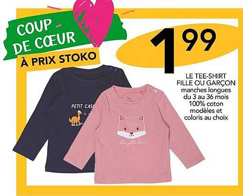le tee-shirt fille ou garçon